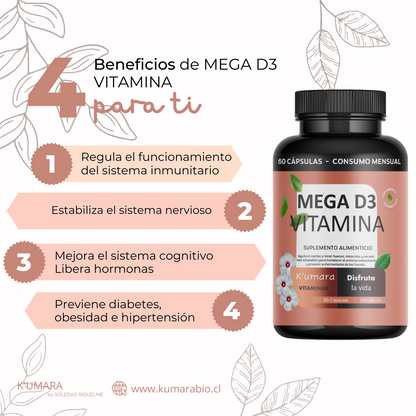 Vitamina Mega D3 60 Cápsulas