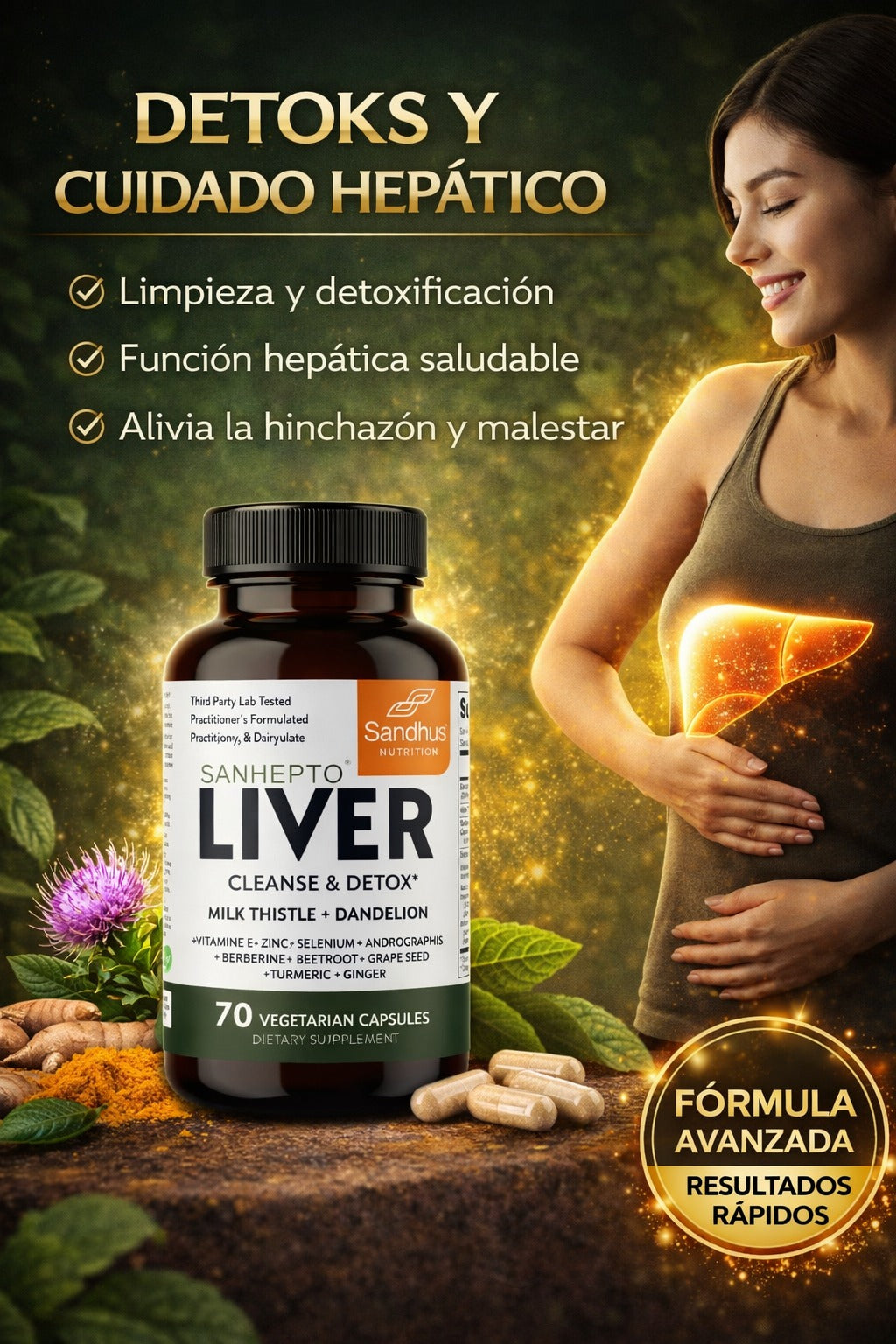 Limpieza y Desintoxicación del Hígado 70 Cápsulas